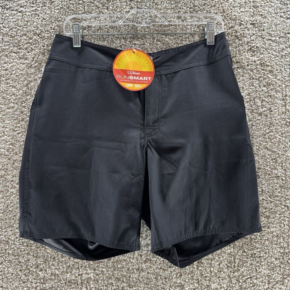 LL Bean Sun‎ Smart Shorts Womens 8 Black UPF 50+ Sun Protection Pockets Ladies